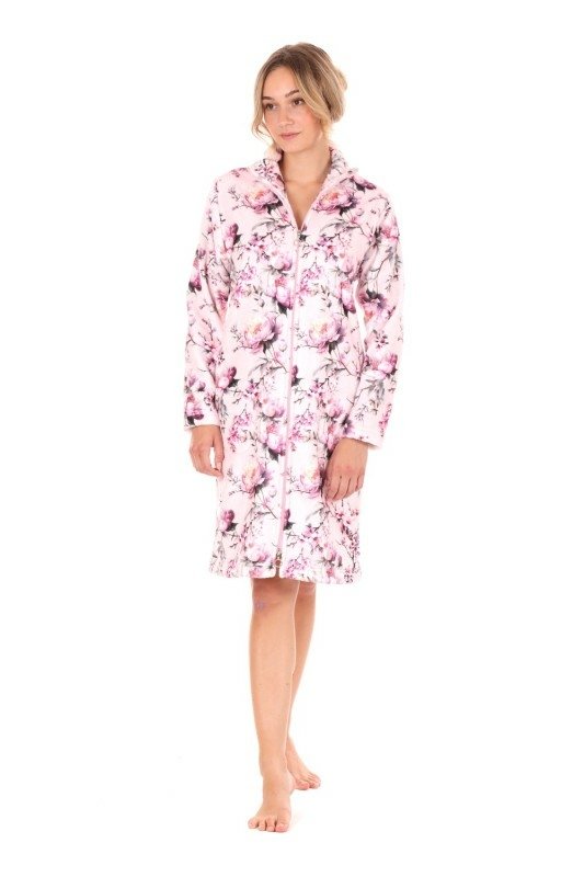Dámský župan VESTIS - Toya pink zip