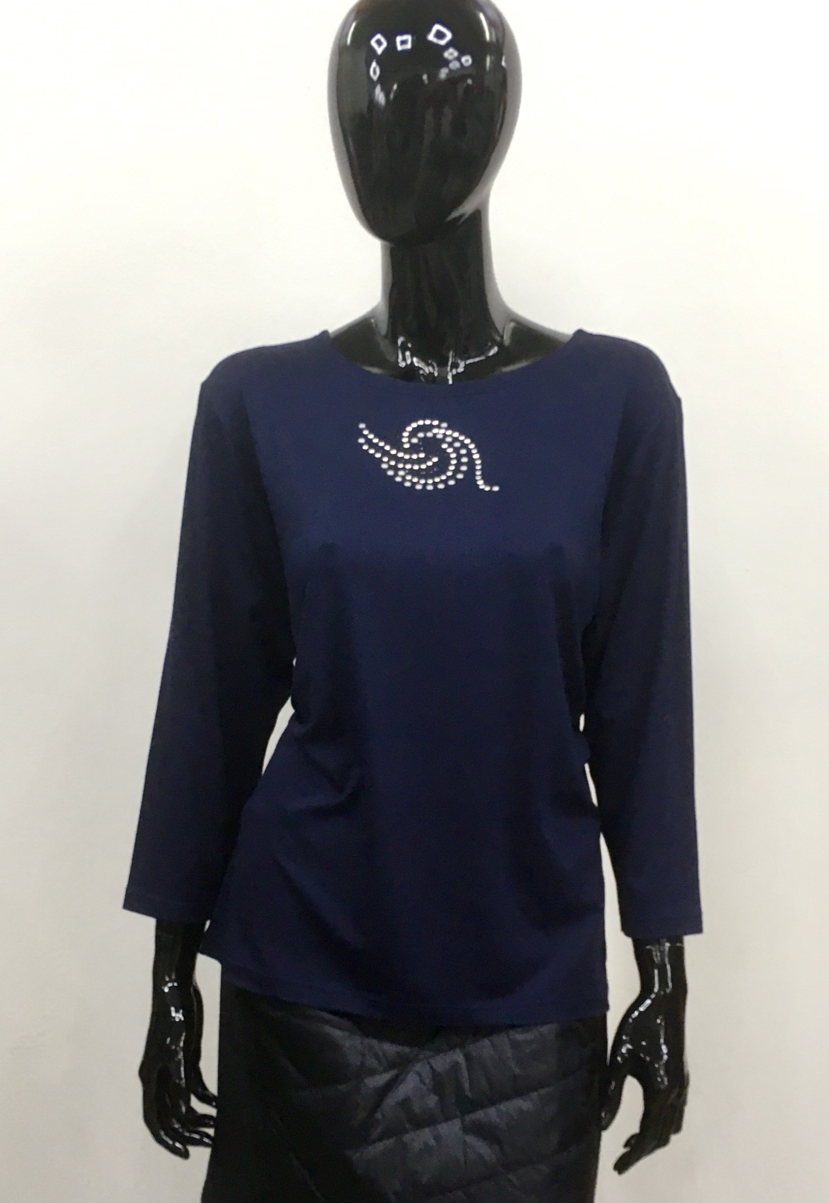 Dámská halenka RUKO - 5196 (Tm.modrá, XXL) | Symbol Krnov